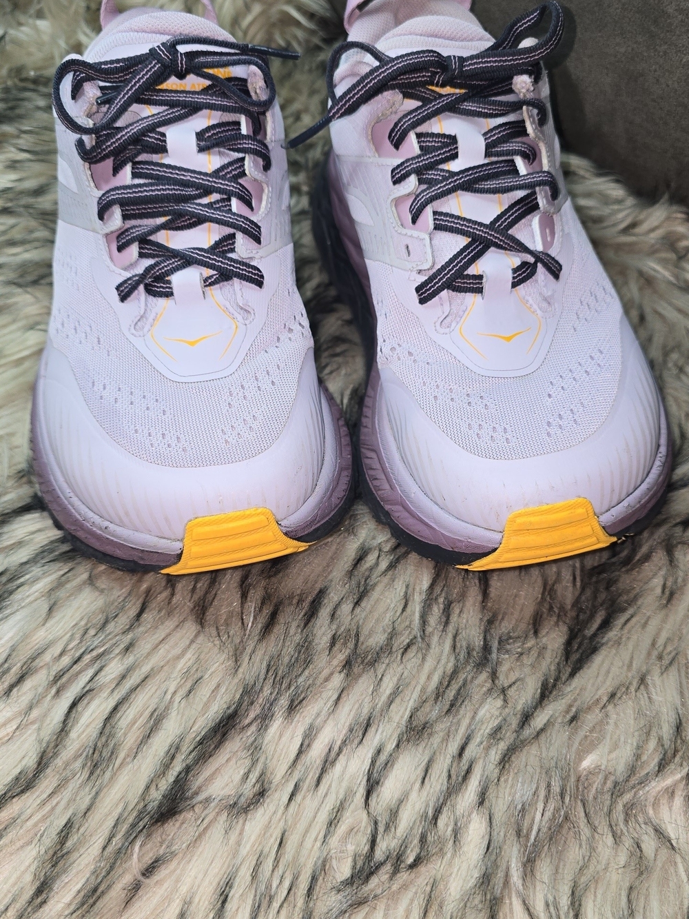 Hoka One One Lavender Running Shoes with Yellow Accents - Picture 4 of 12